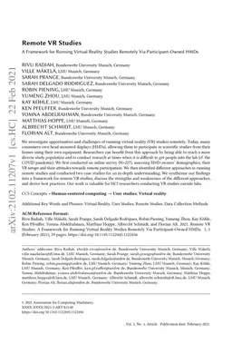 Remote VR Studies -- A Framework for Running Virtual Reality Studies
  Remotely Via Participant-Owned HMDs
