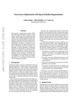 Non-Convex Optimization with Spectral Radius Regularization