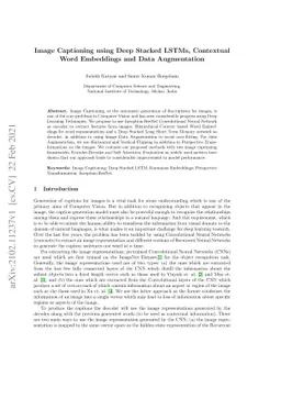 Image Captioning using Deep Stacked LSTMs, Contextual Word Embeddings
  and Data Augmentation