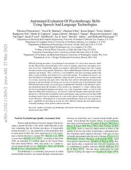 Automated Evaluation Of Psychotherapy Skills Using Speech And Language
  Technologies