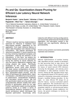 Ps and Qs: Quantization-aware pruning for efficient low latency neural
  network inference