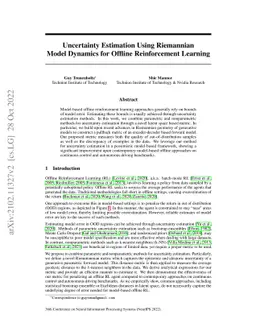 Uncertainty Estimation Using Riemannian Model Dynamics for Offline
  Reinforcement Learning