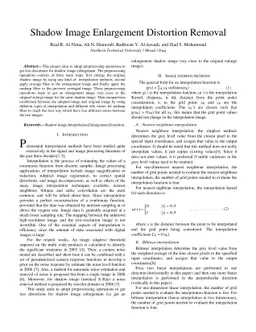 Shadow Image Enlargement Distortion Removal