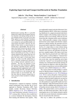 Exploring Supervised and Unsupervised Rewards in Machine Translation