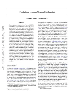 Parallelizing Legendre Memory Unit Training