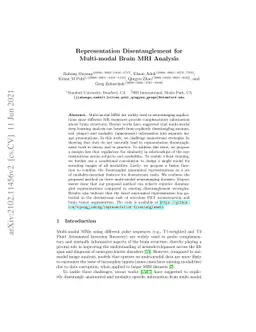 Representation Disentanglement for Multi-modal brain MR Analysis