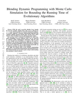 Blending Dynamic Programming with Monte Carlo Simulation for Bounding
  the Running Time of Evolutionary Algorithms