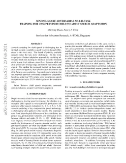 Senone-aware Adversarial Multi-task Training for Unsupervised Child to
  Adult Speech Adaptation