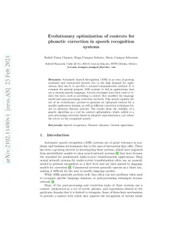Evolutionary optimization of contexts for phonetic correction in speech
  recognition systems