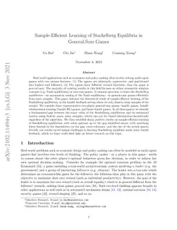 Sample-Efficient Learning of Stackelberg Equilibria in General-Sum Games