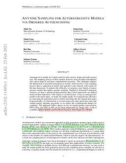 Anytime Sampling for Autoregressive Models via Ordered Autoencoding
