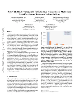 V2W-BERT: A Framework for Effective Hierarchical Multiclass
  Classification of Software Vulnerabilities