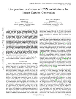 Comparative evaluation of CNN architectures for Image Caption Generation