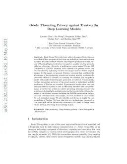 Oriole: Thwarting Privacy against Trustworthy Deep Learning Models