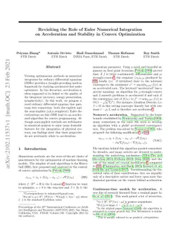 Revisiting the Role of Euler Numerical Integration on Acceleration and
  Stability in Convex Optimization