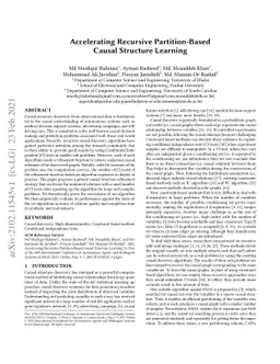 Accelerating Recursive Partition-Based Causal Structure Learning