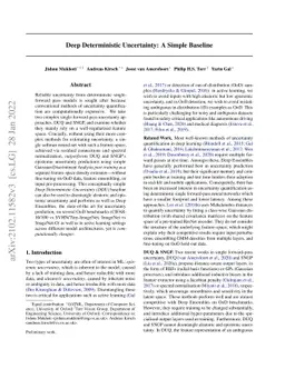 Deep Deterministic Uncertainty: A Simple Baseline