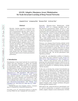 ASAM: Adaptive Sharpness-Aware Minimization for Scale-Invariant Learning
  of Deep Neural Networks