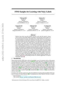 FINE Samples for Learning with Noisy Labels