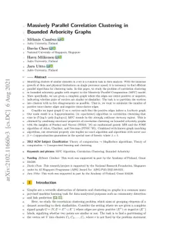 Massively Parallel Correlation Clustering in Bounded Arboricity Graphs