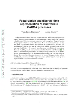 Factorization and discrete-time representation of multivariate CARMA
  processes