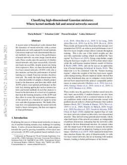 Classifying high-dimensional Gaussian mixtures: Where kernel methods
  fail and neural networks succeed