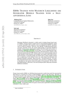 EBMs Trained with Maximum Likelihood are Generator Models Trained with a
  Self-adverserial Loss