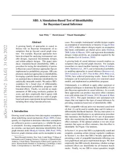 SBI: A Simulation-Based Test of Identifiability for Bayesian Causal
  Inference