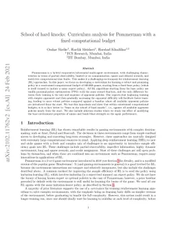 School of hard knocks: Curriculum analysis for Pommerman with a fixed
  computational budget