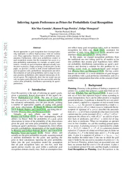 Inferring Agents Preferences as Priors for Probabilistic Goal
  Recognition