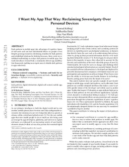 I Want My App That Way: Reclaiming Sovereignty Over Personal Devices