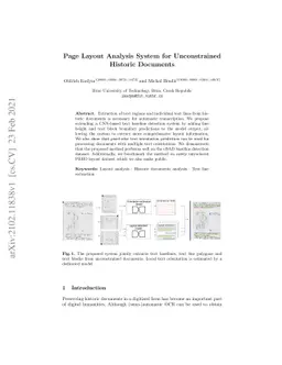 Page Layout Analysis System for Unconstrained Historic Documents