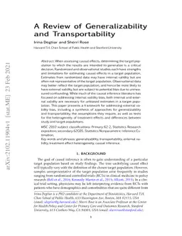 A Review of Generalizability and Transportability