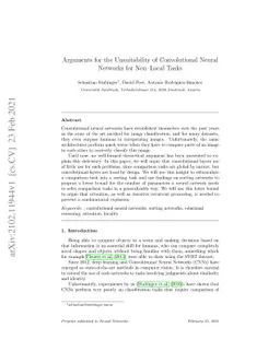 Arguments for the Unsuitability of Convolutional Neural Networks for
  Non--Local Tasks