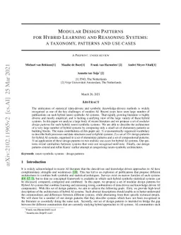 Modular Design Patterns for Hybrid Learning and Reasoning Systems: a
  taxonomy, patterns and use cases