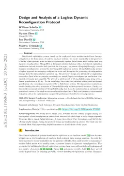 Design and Analysis of a Logless Dynamic Reconfiguration Protocol