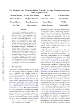 Do Transformer Modifications Transfer Across Implementations and
  Applications?