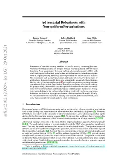 Adversarial Robustness with Non-uniform Perturbations