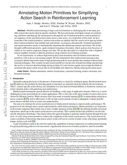 Annotating Motion Primitives for Simplifying Action Search in
  Reinforcement Learning