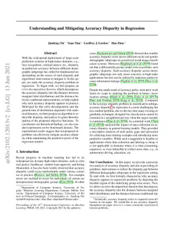 Understanding and Mitigating Accuracy Disparity in Regression