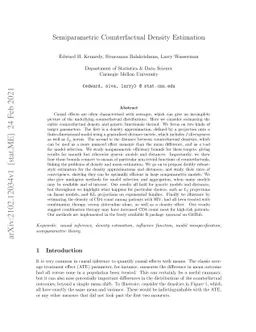 Semiparametric counterfactual density estimation