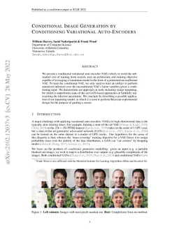 Conditional Image Generation by Conditioning Variational Auto-Encoders