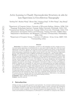 Active Learning to Classify Macromolecular Structures in situ for Less
  Supervision in Cryo-Electron Tomography