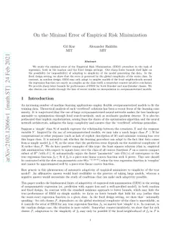 On the Minimal Error of Empirical Risk Minimization