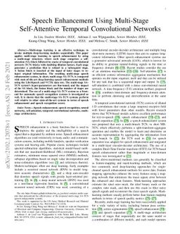 Speech Enhancement Using Multi-Stage Self-Attentive Temporal
  Convolutional Networks