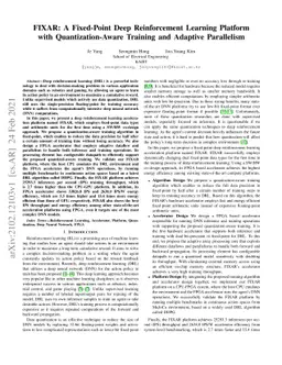 FIXAR: A Fixed-Point Deep Reinforcement Learning Platform with
  Quantization-Aware Training and Adaptive Parallelism