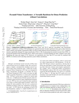 Pyramid Vision Transformer: A Versatile Backbone for Dense Prediction
  without Convolutions
