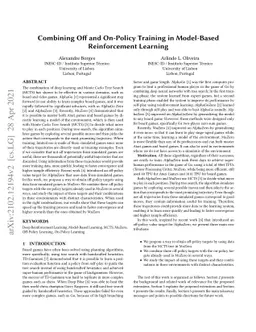 Combining Off and On-Policy Training in Model-Based Reinforcement
  Learning