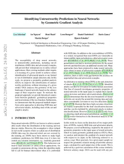 Identifying Untrustworthy Predictions in Neural Networks by Geometric
  Gradient Analysis
