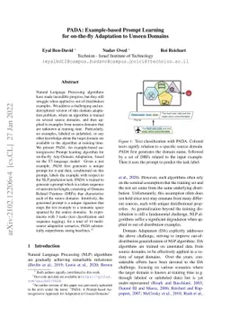 PADA: Example-based Prompt Learning for on-the-fly Adaptation to Unseen
  Domains